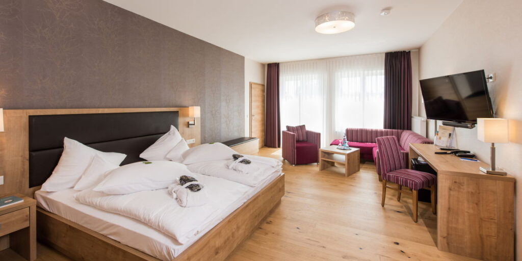 Ein renoviertes Deluxe Zimmer in der Villa Quisisana Göbels Quellenhof